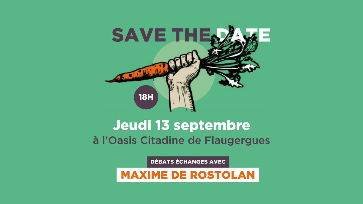 LeNouveauMtp's tweet photo. #Débat et échanges avec @Maxderostolan sur les thèmes de la permaculture et l’agroécologie, le jeudi 13 septembre à 18h à l’@OasisCitadine de Flaugergues à #Montpellier. Inscription obligatoire ➸ https://t.co/NW0RvemQ0v via @helloasso https://t.co/kXfNUuvQdf