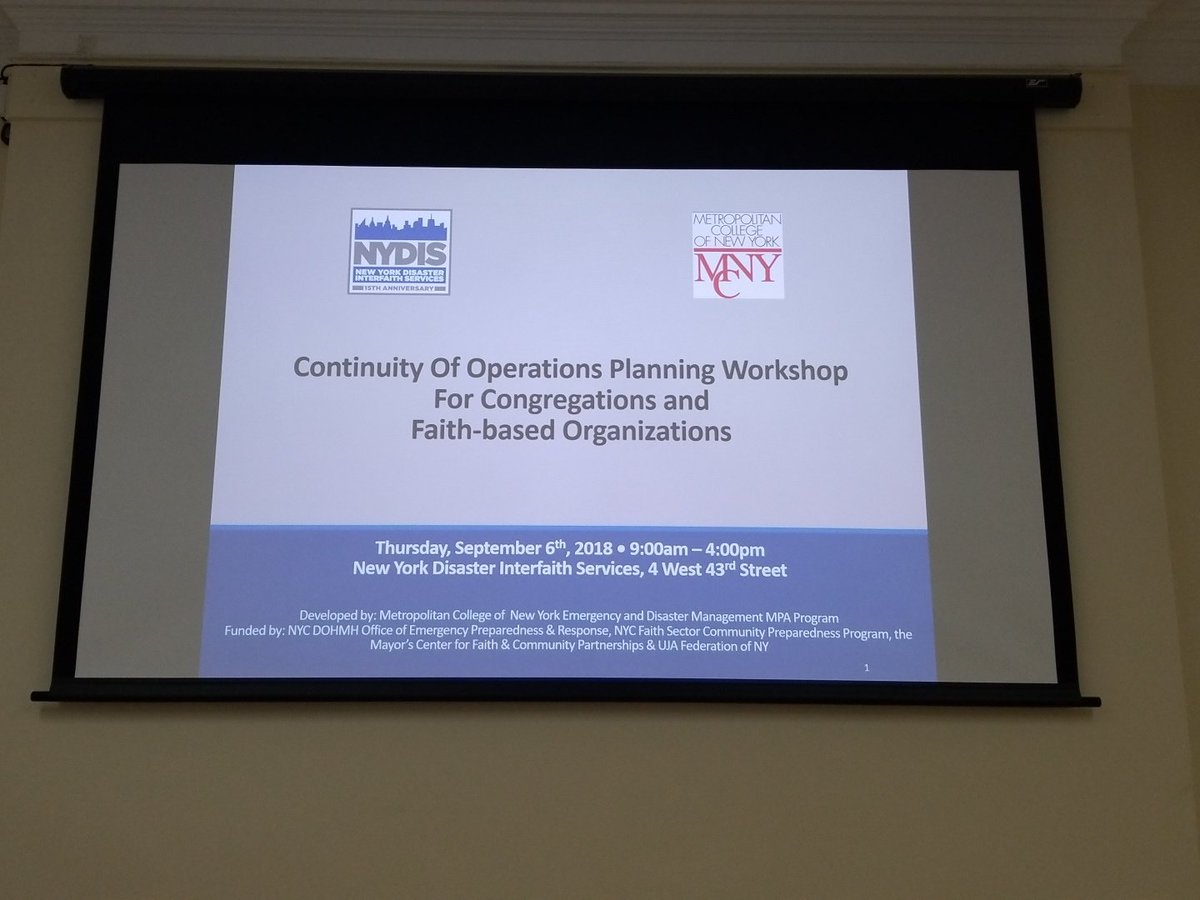 ProfessorT3's tweet photo. At @NYDISnet, about to pilot the COOP for Congregations and FBOs
@mcny @AliGheithNYC https://t.co/9Vajd2Ln3G