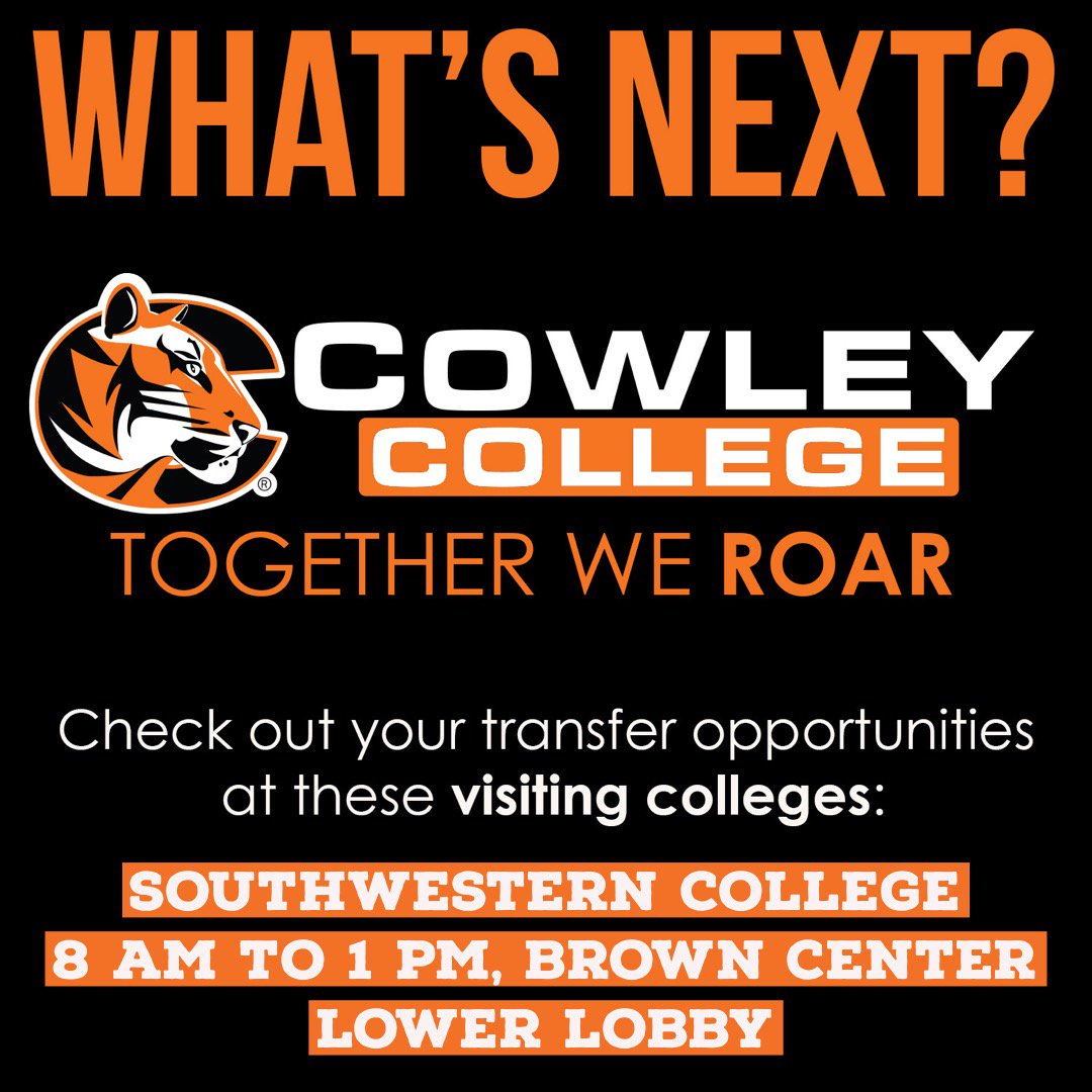 CowleyCollege's tweet photo. If youβre near the Mulvane Center today & would like to explore transfer options after graduating from Cowley, stop in to see the @Moundbuilders #transferoptions π https://t.co/0FZruXczEu
