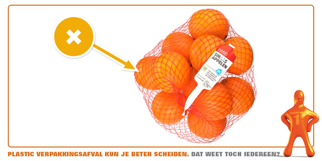 Het is een verpakking én het is van kunststof, maar sinaasappelnetjes horen niet bij het plastic verpakkingsafval. De netjes kunnen zich namelijk vastdraaien in de messen van de maalmolens, waardoor de machine stil moet worden gelegd!