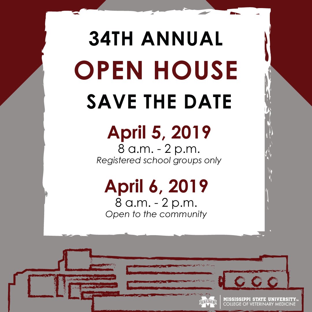 msstate_vetmed's tweet image. Save the date! #OpenHouse2019