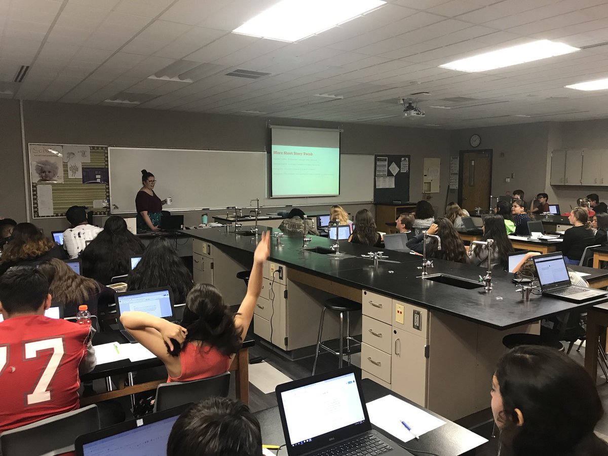 GHSBioLit's tweet photo. Mrs. Pobocik using Disney references to get the students energized about Short Story vocabulary! #LiteracyChamps https://t.co/9oJlGKWUpT
