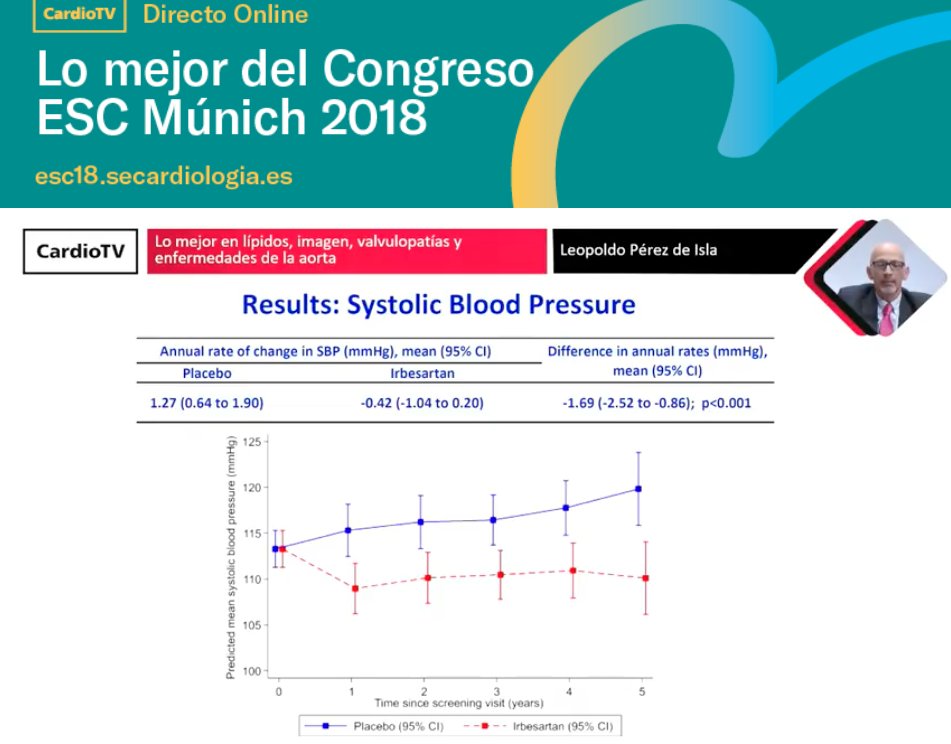 secardiologia's tweet photo. "En pacientes con síndrome de Marfan, irbesartán reduce la dilatación de la raíz aórtica", dice @leopisla. Síguelo el directo online #PostESC18 en  https://t.co/APaaMKjlgx https://t.co/Z66SbAOP52