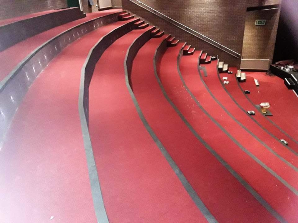StokeRepTheatre's tweet photo. New carpets are in. Now waiting brand new seating! #stokerep #theatre #reptheatrerefit @Whats_On_Stoke @WhatsOnStaffs https://t.co/mB0UzWvfVL