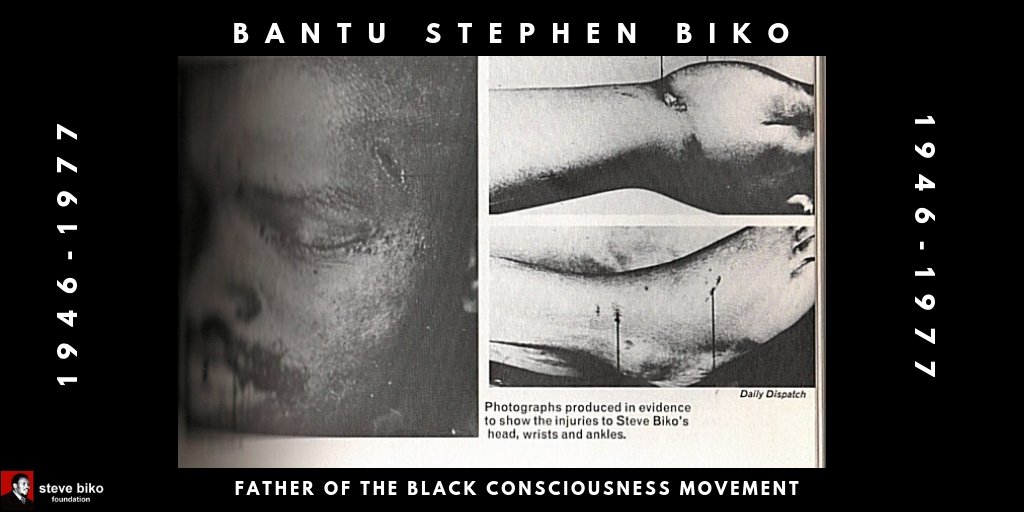 BikoFoundation's tweet photo. On this day (06 September) in 1977, visionary leader of the Black Consciousness Movement, Steve Biko, sustained massive brain haemorrhage resulting from brain injury after he was beaten up by five white policemen while in police detention. #SteveBiko #SteveBikoLecture #BikoMonth https://t.co/1DZhJFVHS7