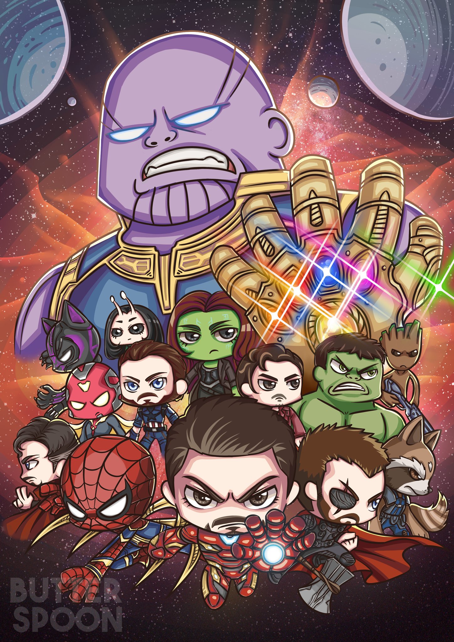 ButterSpoon on Twitter: "Avenger Infinity War fanart is done!😎 #art #