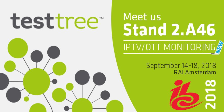 TestTree_news's tweet photo. In exactly 1 week, our team will be on Stand 2.A46 ready to welcome you to the biggest European Broadcast Show @IBCShow!

Come and visit us to see our full range of Test &amp; Monitoring solutions https://t.co/CHSCqAvG4l

#TestTree #IBCShow #IBC2018 #IPTV #OTT https://t.co/pd9Q13bw3z