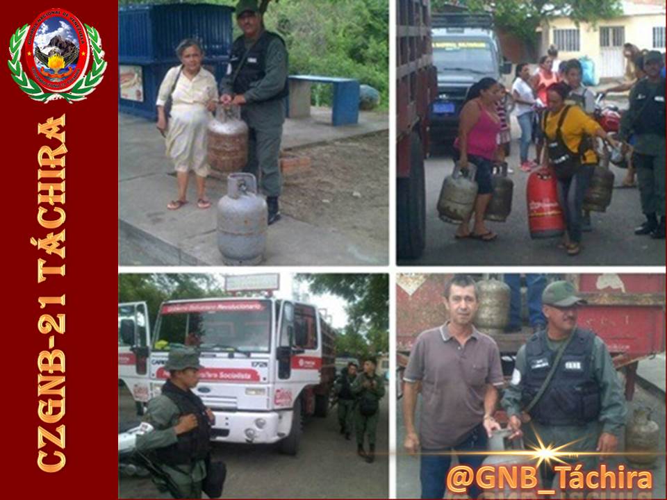 FANB La #GNB apoyando la venta y distribución de gas comunal dando cumplimiento al plan de abastecimiento seguro y soberano. <a href="/GNBoficial/">GNB FANB</a>  @LopezVargasR