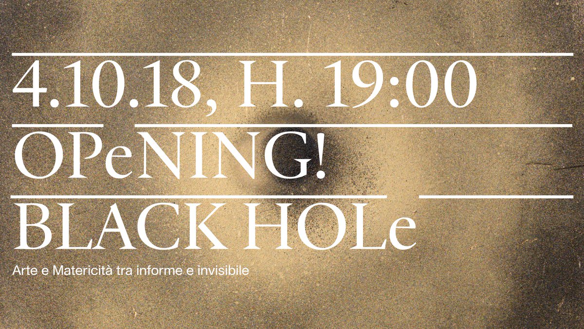 GAMeCBergamo's tweet photo. 4.10.18, ore 19:00 - Save The Date!
Inauguerà presso gli spazi della GAMeC la mostra "Black Hole" dedicata al tema della materia, curata da Lorenzo Giusti e Sara Fumagalli con la collaborazione di @BergamoScienza. Info: https://t.co/0mbvfYbBJI https://t.co/tRMzeN1GZf