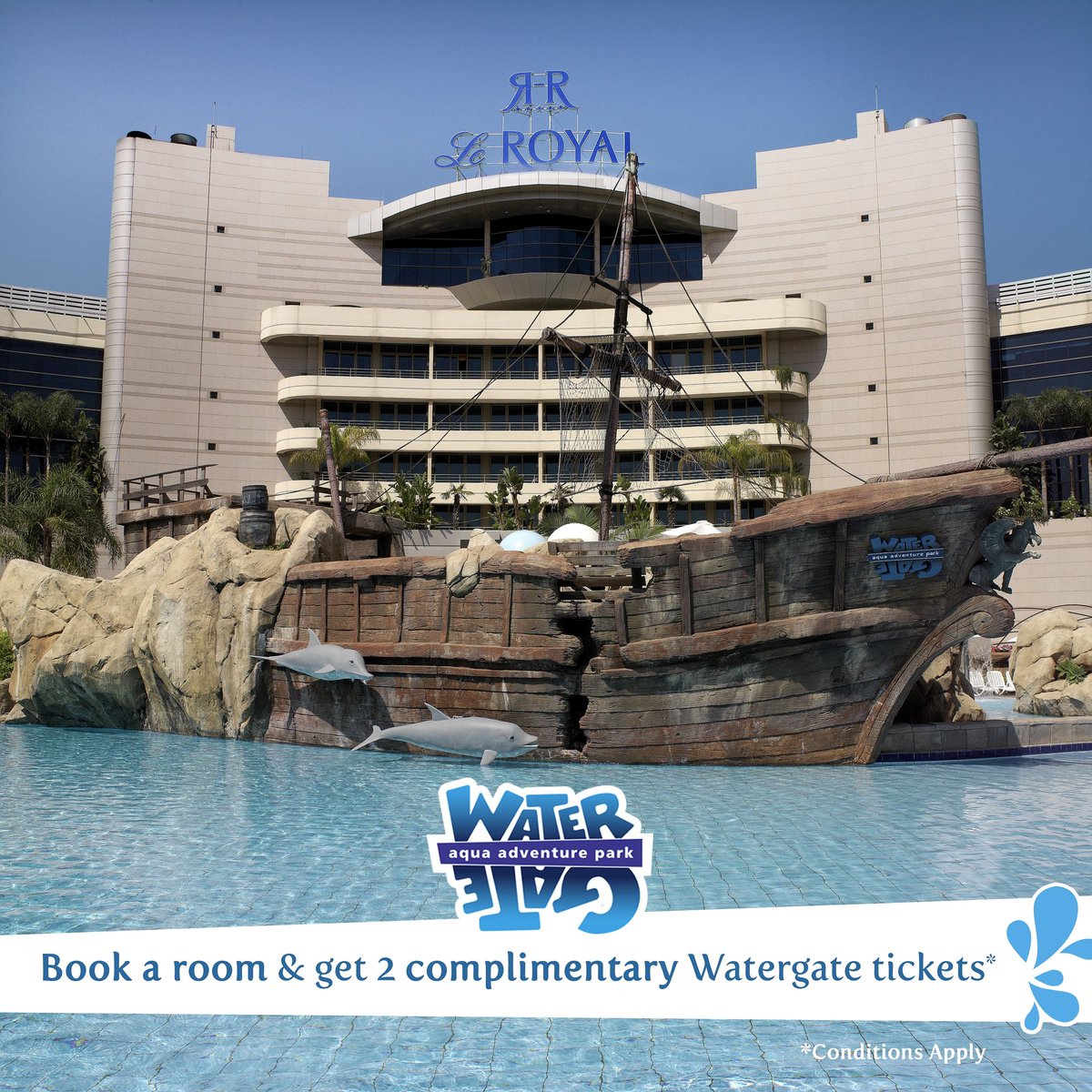 beirutleroyal's tweet photo. Don’t miss the last days of summer
Book a room &amp; get 2 complimentary #watergate tickets.
⚠️Conditions Apply
For info, contact +961 4 555 615
#wategate #aquapark #resort #leroyalbeirut #royalmoments #travel #vacation #offer #summer #ilovelebanon #livelovelebanon #frooms #lebanon https://t.co/I62ceQqLZ7