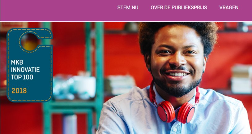 Breng nu je stem uit op je favoriete ondernemer bij de MKB Innovatie Top 100: mkbinnovatietop100publieksprijs.nl