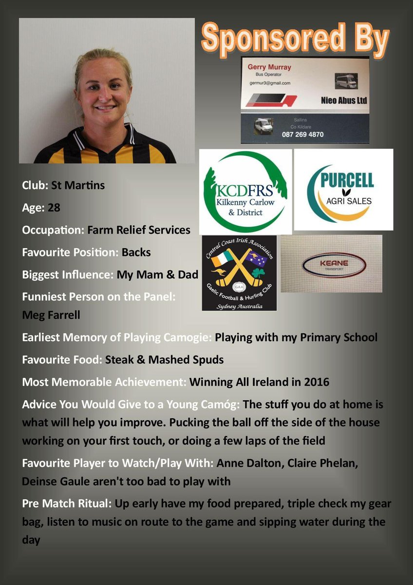 Best wishes to <a href="/keane_e/">Edwina Keane</a> and the rest of <a href="/KilkennyCamogie/">Kilkenny Camogie</a> senior panel this weekend in the All-Ireland Final....We might make her some Steak and Mashed Spuds to Celebrate #honEd #proudclub #bringithome