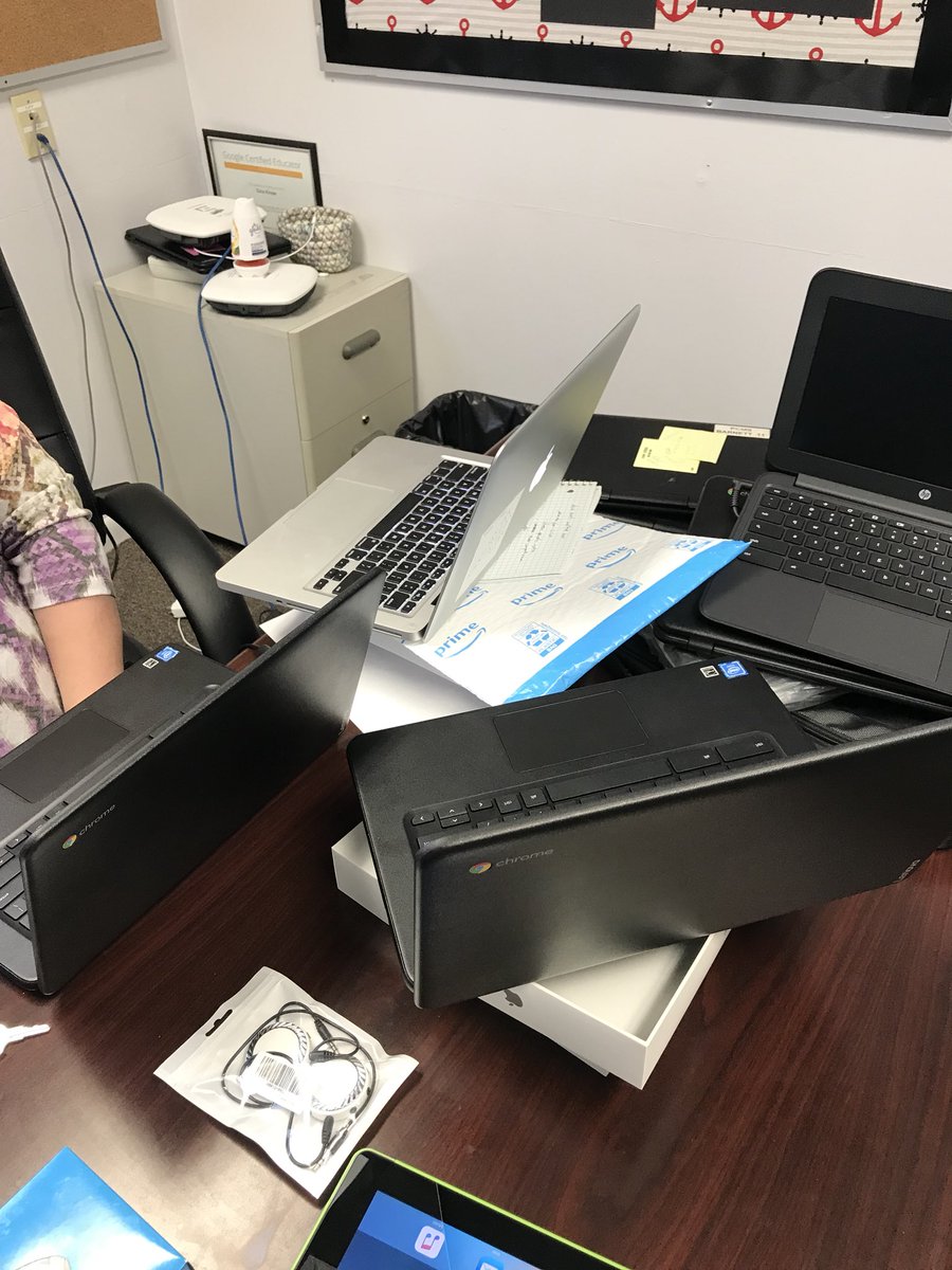 Mrs. Kinser’s office- where chromebooks come to be reborn! 😂