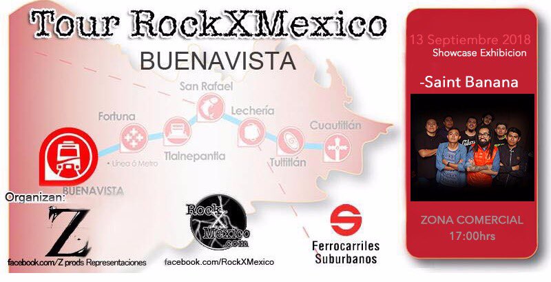 SaintBananaMX's tweet photo. A todos los carnales que utilizan el suburbano y/o a los amantes del reggae, dense un roll por la estación Buenavista el jueves 13 de septiembre en punto de las 17:00 hrs. ✌🏼😎 #reggae #reggaemexicano #reggaecontemporaneo #reggae2018 #banana #suburbano #ferrocarriles https://t.co/cOZ0r5hJLW