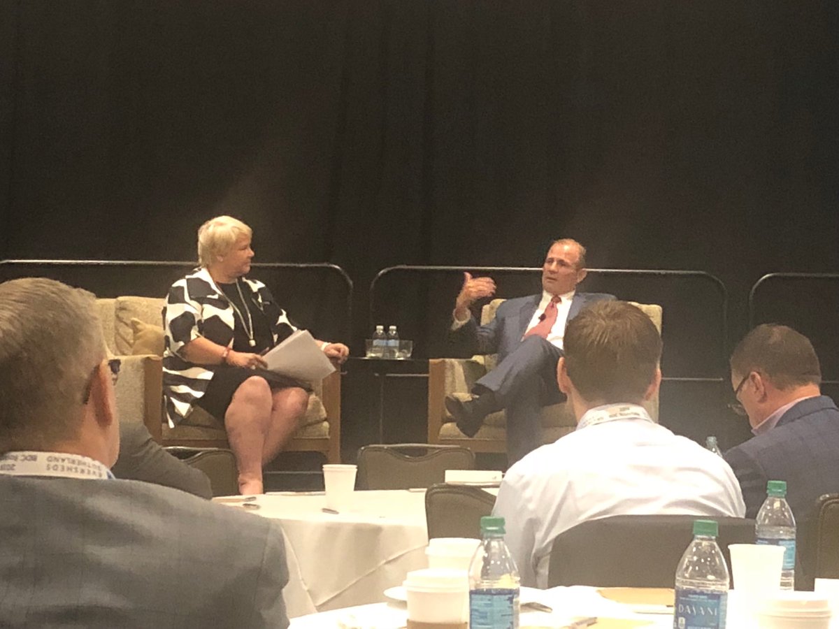ESbdcteam's tweet photo. Cynthia Krus of ⁦@ESgloballaw⁩ and Brett Palmer of ⁦@SmallBusinessPE⁩ in discussion regarding the legislative horizon for #BDCs and #SBICs at #2018BDCRT https://t.co/U1DnLePtzS