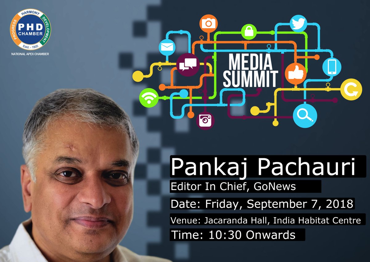 phdchamber's tweet image. Media Summit - 2018 with Mr. Pankaj Pachauri.
@PankajPachauri @GoNews24x7 @AnilKhaitan2 @SGPHDCCI 
#MediaSummit2018 #PankajPachauri #GoNews #PHDMediaSummit #MediaSummit