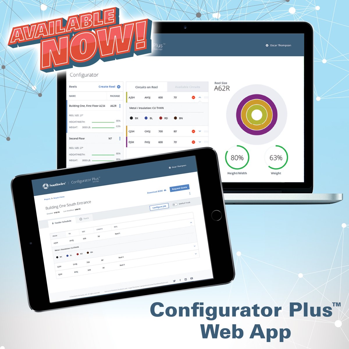 Southwire's tweet photo. The #ConfiguratorPlus Web App is a username specific, function automating tool lets you make updates to your #wire feeder schedule on your mobile device or desktop. Register today! https://t.co/P22iDsNtA6 #southwire https://t.co/bUusyhunbK