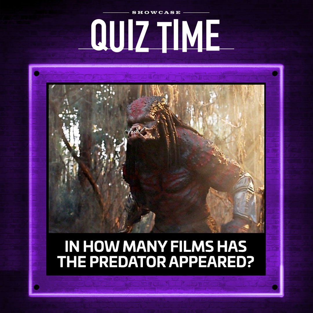 ShowcaseCinemas's tweet photo. #ShowcaseQuizTime! Win a pair of Showcase Cinemas tickets simply by telling us how many films #ThePredator has appeared in.
The winner will be picked at random on Monday at 12pm. Good luck! 🌟 https://t.co/d1QvdprVpV
