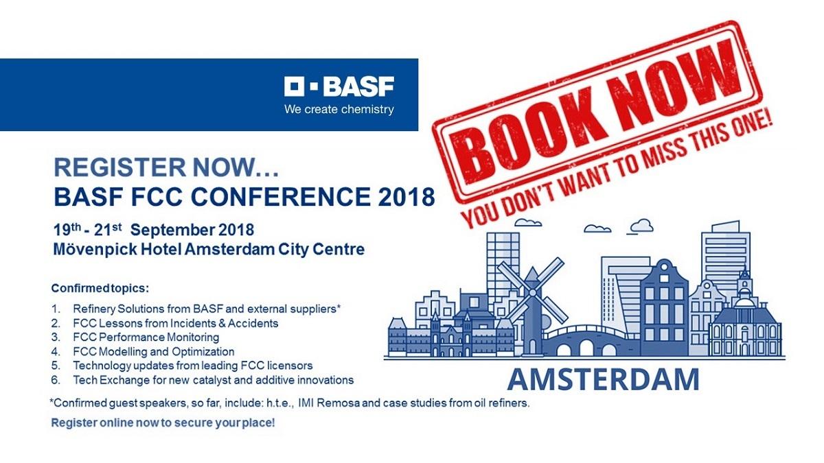 BASF_Catalysts's tweet photo. Spots are filling up fast! We hope you can join us. This year's #conference is packed with technical topics, guest speakers including #CPFD, IMI Remosa, @HoneywellUOP , @TechnipFMC and Customer presentations. Register today: https://t.co/Ohp6j9gmpe
#BASF #FCC #FCCtraining https://t.co/MNe6eK1a8o