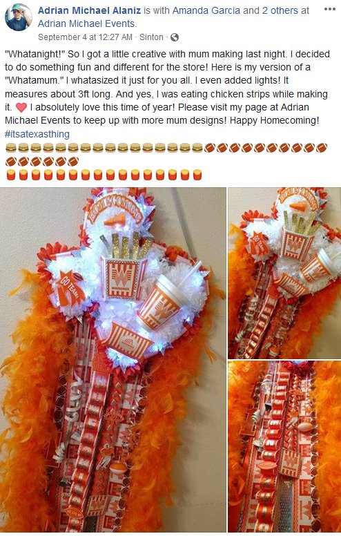MaddySkye's tweet photo. Whataburger mum bc Texas. https://t.co/broQzour2q