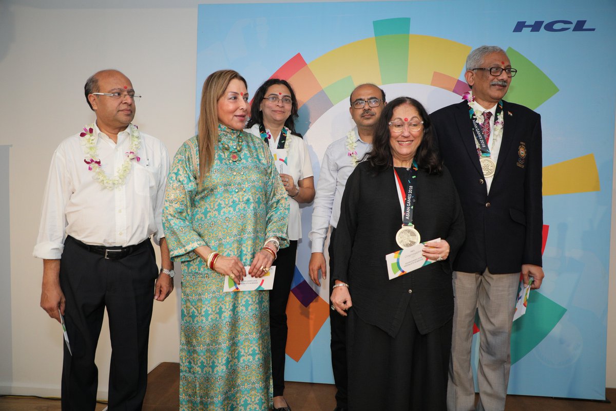 HCLGroup_'s tweet photo. HCL hosted a felicitation ceremony for The Indian Bridge Team who made the country proud by winning 3 medals in the recently concluded #AsianGames2018. Catch the snippets of the ceremony that took place in Delhi yesterday.
#HCLBridge #HCLforSports #AsianGames https://t.co/ZKzjtxOSJy