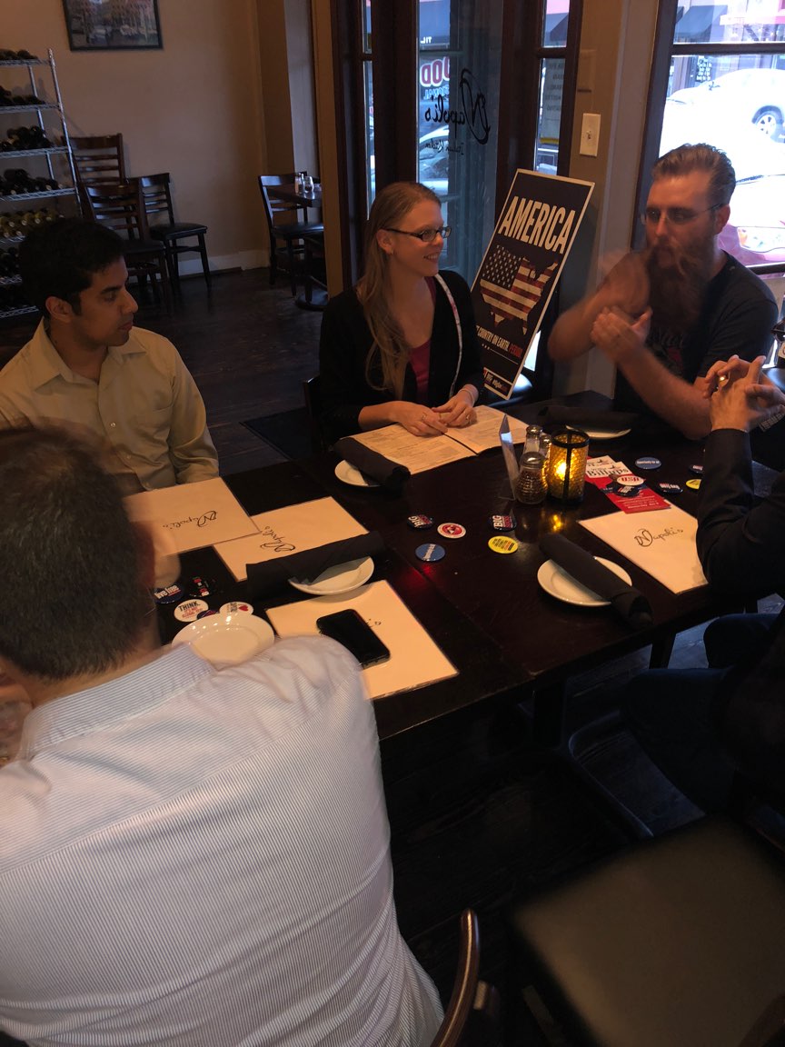 thenetyr's tweet photo. Thanks to everyone for coming out last night for our Happy Hour and Meet the Board! Join us next month as we continue our mission to #KeepTexasRed with our We Wear Red Happy Hour and Fundraiser with State Senator @KonniBurton! #YoungRepublicans #TexasYR #Texas #YR #TheNETYR https://t.co/D0Wn251uWo