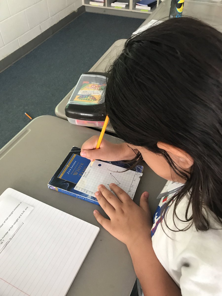 juliebarbee's tweet photo. Graph paper! Such a simple, but marvelous tool! Can be used for way more than graphing! @bethelelem bengal Kaida F. is telling a story with graph paper. #BESlearns #bethelbengals https://t.co/7KVOOXxDQn