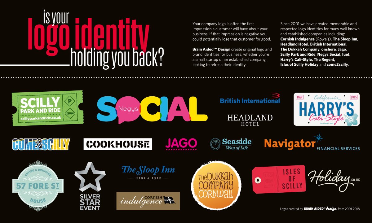 brainaided's tweet photo. Is your logo identity holding you back?

Your company logo is often the first impression a customer will have about your business. If that impression is negative you could potentially lose that customer for good.

#logo #design #identity #brand #cornwall #hayle #stives https://t.co/d8ZGCCxVSF