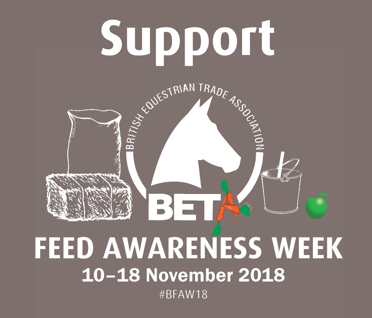 betaequestrian's tweet photo. Excited to be launching #BETAFeedAwarenessWeek to dispel feeding myths and improve knowledge of equine nutrition. The event will run from 10 to 18 November with lots of social media competitions planned in the run up to the event. Keep an eye out for #BFAW18 https://t.co/J1GgNmigRT