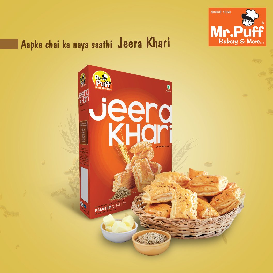 MrPuff_India's tweet photo. Make your tea time more interesting with crunchy Jeera Khari from Mr. Puff. Try it today. https://t.co/E4nwqo6Zo4
