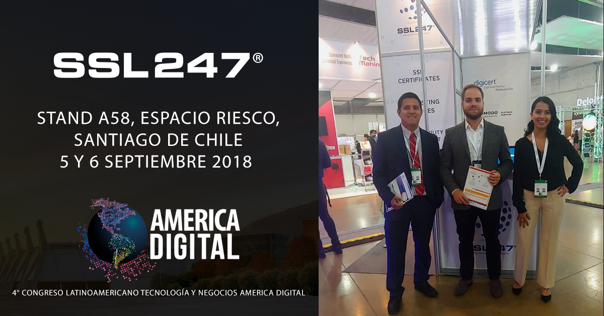 SSL247's tweet photo. Hoy estamos en el Congreso latinoamericano #AmericaDigital, pasa a visitarnos a nuestro stand A58 para hablar con nuestros asesores de seguridad! https://t.co/TT32UcDND5