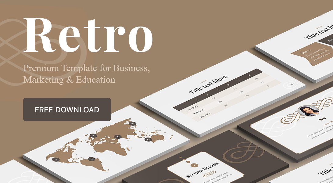 New FREE PowerPoint Template 'Retro': 25 Unique Slides, .PPT, .PPTX, .XML, 16:9 and 4:3 aspect ratio, full/ no animation, easy to edit, free Google fonts, free Support 24/7& DOwnload Now! hislide.io/product/retro-… #ppt #pptx #retro #free