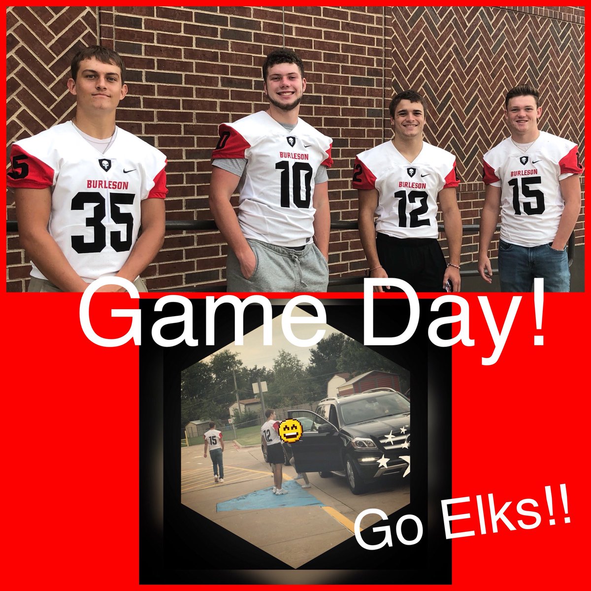 BrandyCHaynes's tweet photo. Game Day!! Go Elks!!! Kickoff at 7pm at Collins Stadium in Denton!! ❤️🏈❤️ @TaylorTexans https://t.co/OOXdWGfRUT