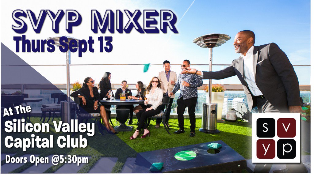 We're 1 week away -- SVYP's Sept Mixer is next Thursday! Join us rooftop at the Capital Club in San Jose. - mailchi.mp/c693fe45f458/s…