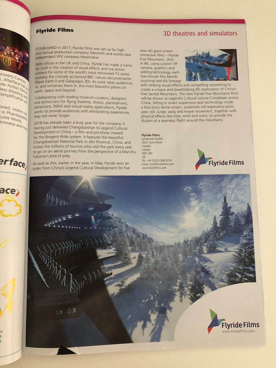 FlyrideFilms's tweet image. Thrilled to see our write up in the latest @InterPark_Mag We've already had such an amazingly productive and busy year and we cannot wait to continue to thrill audiences with experiences they will never forget! @moonrakervfx @Talesmithtv