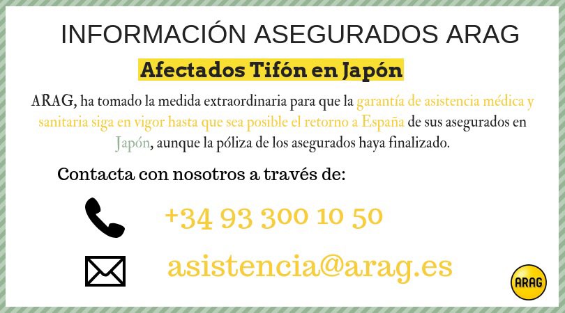 Noticias @ARAG_Es 
#Seguros #Japón  #AsistenciaEnViaje