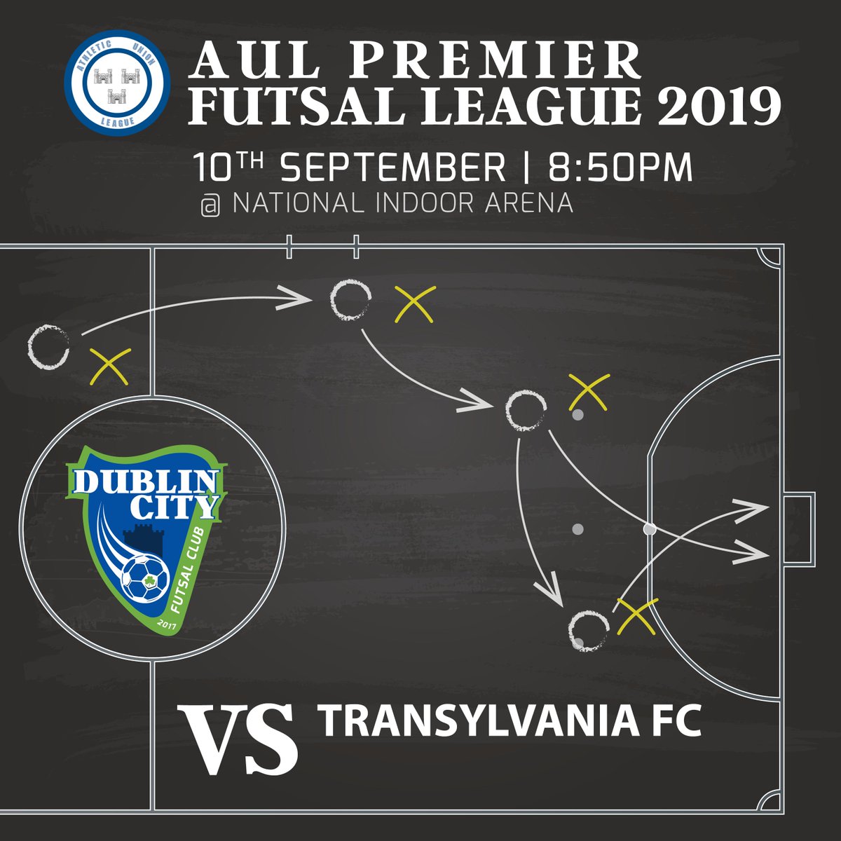 DubCityFutsal's tweet photo. Our first AUL Premier Division match of the 2018/2019 season is against Transylvania FC! ⚽ #dublincityfutsal #dublincityfutsalclub #fromteamworktoglory #futsal #dublin https://t.co/3kJSg5rrzg