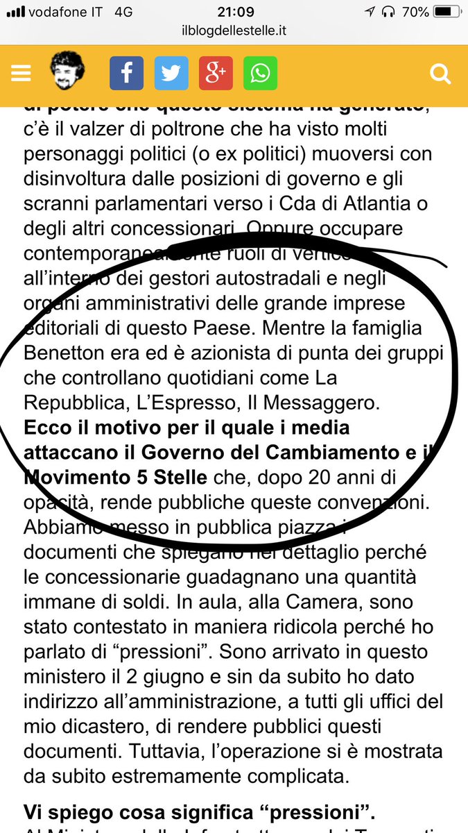 mariocalabresi's tweet image. Il ministro @DaniloToninelli ha perso lucidità, ormai straparla ma stasera si è superato affermando il falso sul blog delle stelle: i Benetton non sono mai stati azionisti di @repubblica , mi auguro che rinsavisca e cancelli in fretta queste frasi diffamanti