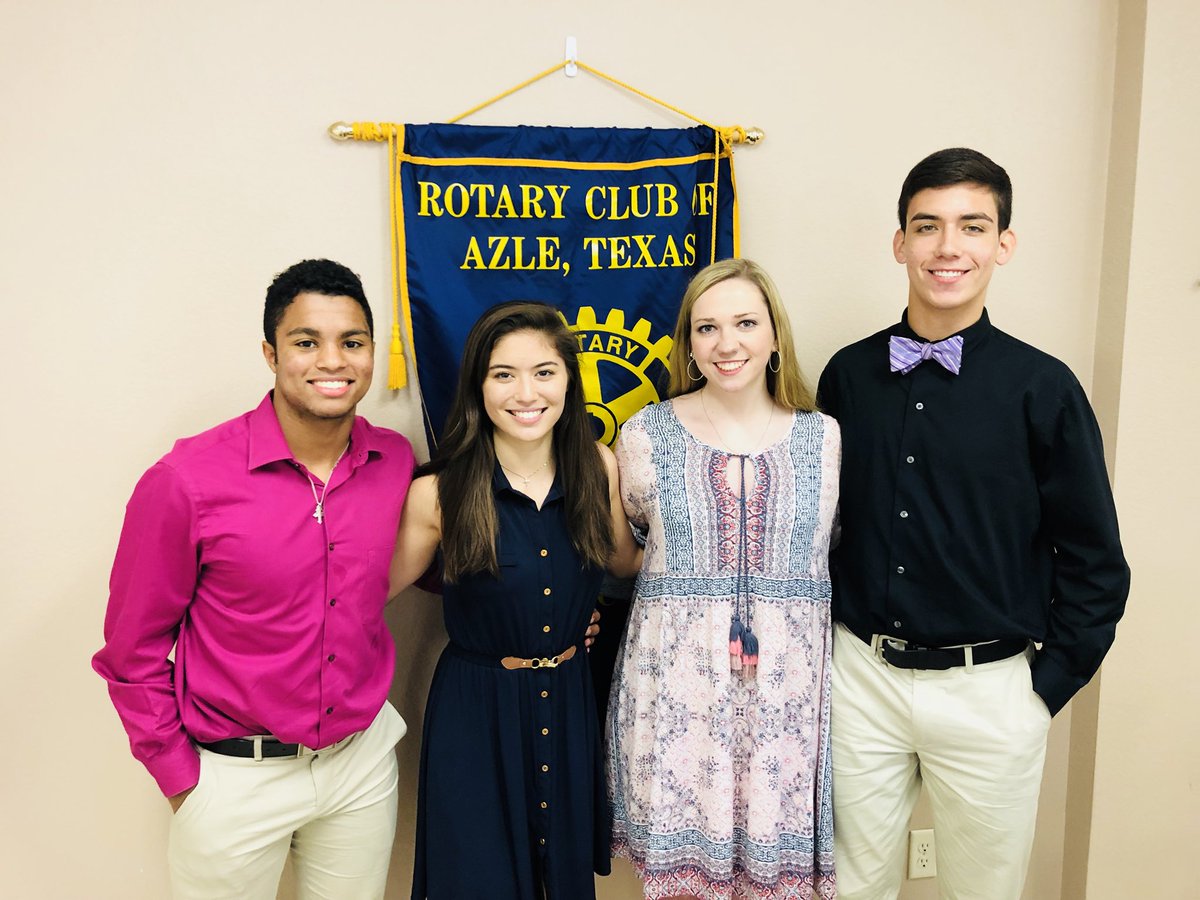 TheAzleNews's tweet photo. The September Rotary Students of the Month: (l-r) Payton Vaughn, Taylor Bresnahan, Alison Newton, Daniel Reulas. https://t.co/aBBtbmk6ZV