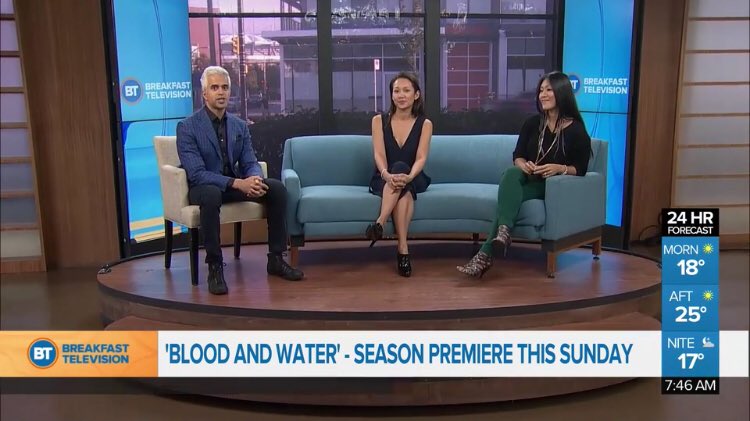 SarahDArcey_'s tweet photo. Steph on @BT_Vancouver this morning wearing @ARITZIA jumpsuit and @Prada booties! #styledbysd https://t.co/JwRDCfGaSr