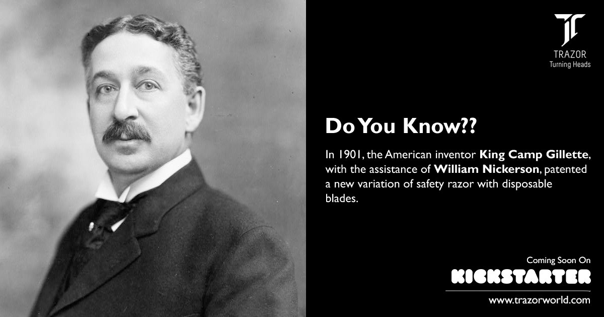 TrazorWorld's tweet photo. #ThrowbackThursday - In 1901, the American inventor King Camp Gillette, with the assistance of William Nickerson, patented a new variation of safety #razor with disposable blades.
To know more about Trazor, visit https://t.co/5oEs8GFqHz
#Trazor  #Shaving #Innovation https://t.co/CgvR13X7tg