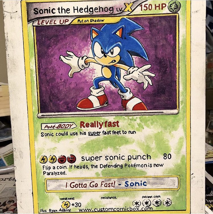 CustomComicBox's tweet photo. Sonic the PokΓ©mon #sonic #sonicthehedgehog #pokemon #art #fanart #mashupart #retroart #handpainted #handcrafted #customcomicbox #customstorage #pokemoncards #sega #nintendo #retrogaming #retrogamecollector #gottagofast https://t.co/p3SSjJZxHR