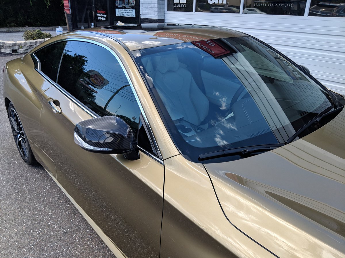 AutoStylesInc's tweet photo. A customer brought in their brand new, 2019 Infiniti G60s hardtop coupe. Our techs computer cut the film and applied 30% on the front two windows as well as 20% on the rest of the vehicle. #AutoStyles #TeamAutoStyles #InfinitiG60 #G60 #Inifiniti #LoveFL #VisitFL #Pinellas #Wincos https://t.co/EDPpeBVyAg