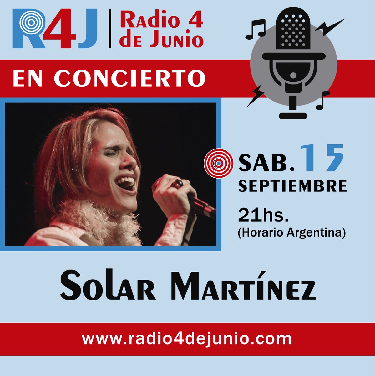 radio4dejunio's tweet photo. Septiembre en el concierto mundial en vivo por R4J Radio 4 de Junio Argentina y Cadena Imperial de Emisoras: https://t.co/jpLq3SZdOb