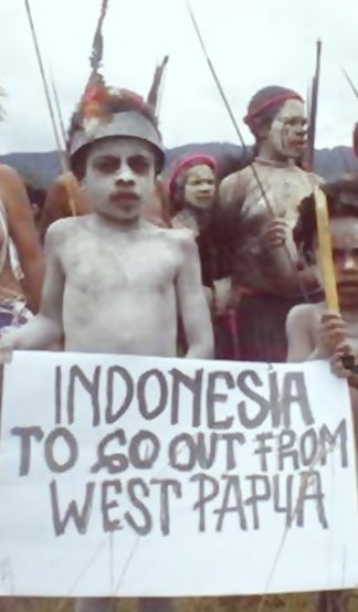 FreeWestPapua's tweet photo. "Indonesia to go out from West Papua" - A message from the people of #WestPapua who are appealing to everyone, especially our family of the #PacificIslandsForum, to bring #WestPapuan self-determination back to the #UN. Find out more here: https://t.co/XHkoLoOkob #LetWestPapuaVote https://t.co/be4JDVlu85