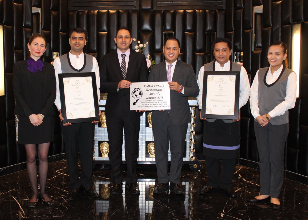 movenpickwbdoha's tweet photo. We are ending the week on a high note. We are proud to share that ForKnife restaurant bags two awards at the 2018 @WLRAwards: Luxury Hotel and Luxury Family Restaurant. We are grateful for your love and support #movenpickwestbay #forknifedoha https://t.co/9CqS96ueUp