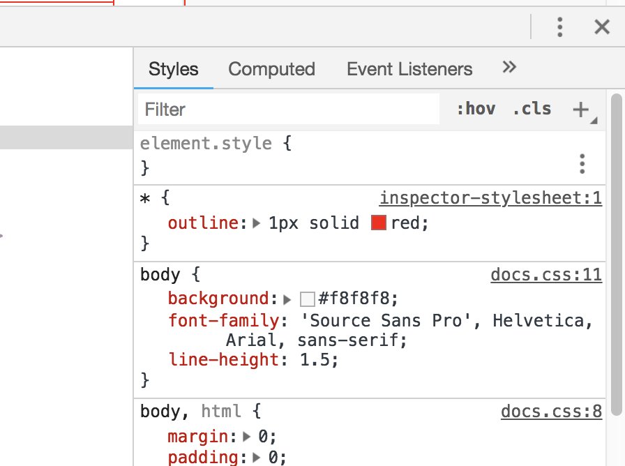 css's tweet image. Classic trick... need to quickly visually see the rectangles that make up all the elements on a page? Toss:
```
* { outline: 1px solid red; }
```
Into the styles for a look.