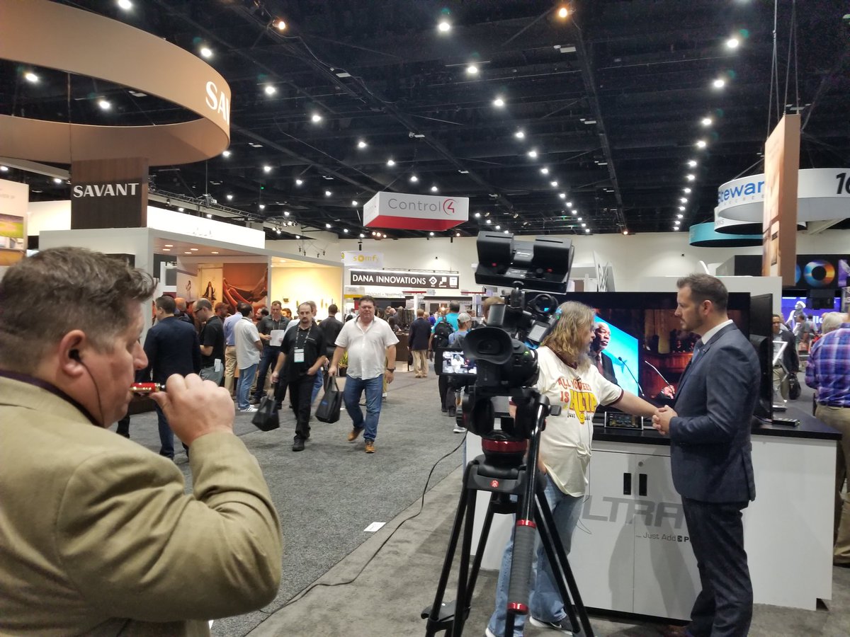 AV_Buzz's tweet photo. .@JustAddPowerHD chats with @mattdscott of @AVNationTV about running #UHD over IP, and the latest in firmware that will work with every switch. #CEDIA18 https://t.co/4cX8nph545