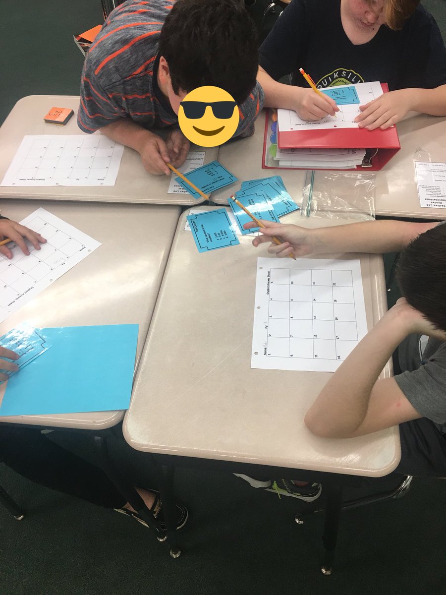 missdatsms's tweet photo. Great day @SMSeagles16!  L. Strats class pushed in to their peers’ math class for centers and task card fun! #studentsteachingstudents https://t.co/KkL2DWtMjr