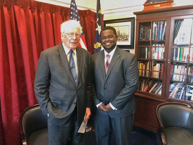 Jesse McCoy, lecturing fellow and supervising attorney for the Civil Justice Clinic, is in D.C. today meeting with @RepDavidEPrice, House and Senate committee staffs to discuss the Law School's Eviction Diversion Program.
